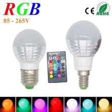 LED RGB Bulb Lamp E27 E14 AC85-265V 5W LED RGB Spot Blubs Light Magic Holiday RGB lighting+IR Remote Control 16 Colors 2024 - buy cheap