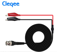 Cleqee P1011 BNC Q9 Male Plug To Dual Alligator Clip Oscilloscope Test Probe Lead Cable 110cm Wholeasle 2024 - buy cheap