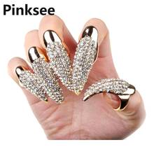 10PCS Hot Punk False Nail Jewelry Crystal Rhinestones Claw Paw Talon Finger Ring Wholesale Unisex Jewelry 2024 - buy cheap