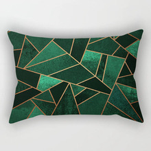 Vintage Geometric Sofa Cushion Cover European Emerald Copper Blue Pink Grey Stone Triangles Throw Pillow Case Decoration 30x50cm 2024 - buy cheap