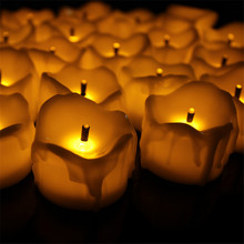 Paquete de velas led para boda, velas decorativas románticas, candelabro pequeño decorativo, batería led, 6 o 12 unidades 2024 - compra barato
