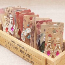 wholesale 300GSM cardboard Kraft paper Jewelry Display Cards Multi Color Earring &Pendant packaging Cards 100pcs=1lot DIY design 2024 - buy cheap