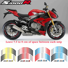 High quality Motorcycle 1set front&rear edge rim wheel decals Reflective waterproof 17inch stickers For BMW S1000R 2024 - buy cheap