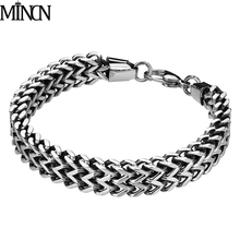 MINCN Stainless steel positive and negative mesh double bracelet wholesale men's titanium steel jewelry gifts for men 2024 - buy cheap