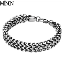 Pulsera doble de malla positiva y negativa de acero inoxidable de MINCN venta al por mayor de joyería de acero de titanio para hombres regalos para hombres 2024 - compra barato