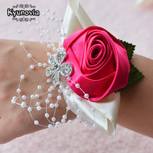 Свадебный корсет для невесты Kyunovia, корсажный браслет ручной работы с цветами и жемчугом, цветок на запястье для подружки невесты, ручная работа, FE22 2024 - купить недорого