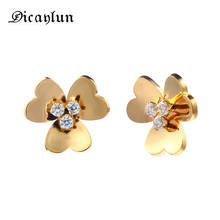 DICAYLUN jewelry accessories flower stud earrings gifts for women earring fashion jewelry gold earrings female Zircon clover 2024 - buy cheap