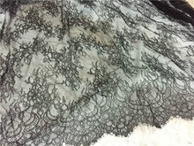 3 M/ Lot Wholesale Eyelash lace fabrics 150CM embroidery diy craft wedding dress underwear clothing accessories white black 2024 - buy cheap