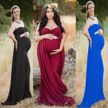 2018Maternity Dresses For Photo Shooting V-Neck Red Dress Maternity Photography Props Sleeveless Pregnancy Dress Maternity Grown 2024 - buy cheap