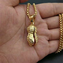 2020 Peanut Pendant Necklace For Women Wholesale Collier Gold Color Stainless Steel Necklace Female Jewelry Dropshipping 2024 - buy cheap