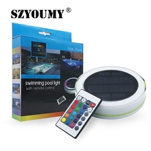 SZYOUMY-Luz LED RGB subacuática para piscina al aire libre, estanque de energía Solar, flotante, a prueba de agua, Control remoto 2024 - compra barato