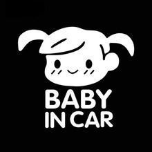 11*13CM BABY IN CAR Warning Mark Baby In The Car Baby Car Sticker Stickers Decals Black/Silver CT-445 2024 - buy cheap