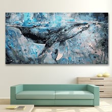 Сделай Сам картинки для раскраски по номерам с цветами кошка синий кит впечатление картина Рисование в рамке дома 2024 - купить недорого