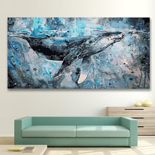 DIY colorings pictures by numbers with colors Cat blue whale impression picture drawing painting   framed Home 2024 - buy cheap