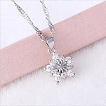 LUKENI Charm 925 Sterling Silver Necklace For Women Party Jewelry New Fashion Girl Crystal Flower Pendants Necklace Accessories 2024 - buy cheap