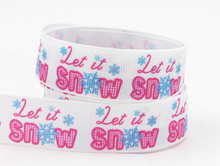 [IuBuFiGo] Free shipping 50yd 7/8" Christmas Let it snow ribbon Hair Bow DIY handmade 22mm Pink ribbons wholesale X1807 2024 - buy cheap