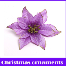 HAOCHU 10 unids/lote Feliz Navidad 13cm Navidad flores artificiales de decoración de Navidad Natal ornamento para árbol enfeite de natal 2024 - compra barato
