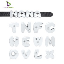 130PCS 8MM One Rhinestone Slide Letters English Alphabet A-Z Fit Bracelet Wristband /Pet Name Collar Dog Collar LSSL05*130 2024 - buy cheap