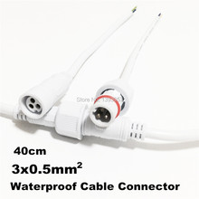 Conectores de cable LED impermeables, 3 pines, 3x0,5mm, 20cm, Blanco, Negro, 3 núcleos, macho y adaptador de enchufe 2024 - compra barato