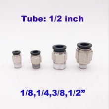 10pcs a lot 1/2 inch air tube 1/8 1/4 3/8 1/2 BSP NPT thread straight joint plastic fitting One touch hose quick pipe connector 2024 - buy cheap