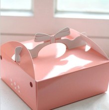 Frete grátis caixa para decoração de bolo portátil de 6 polegadas queijo caixa com laço rosa embalagem caixa de presente 2024 - compre barato