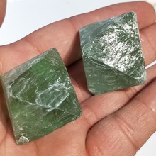 2pcs 26-30mm Natural green Fluorite Octahedral Pyramid raw stone Quartz Crystal stones minerals Healing reiki home Decorating 2024 - buy cheap