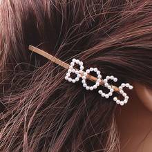 1PC  GIRL BOSS KISS Letter Hairpins Hair Clips for Girls Women Styling Tool Hairgrip Pearl Barrette Female Hair Accessories 2024 - buy cheap
