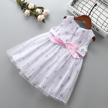 2-7 years High quality girl dress 2021 new summer fashion bow stripe kid children girl clothing party formal princess dress 2024 - buy cheap