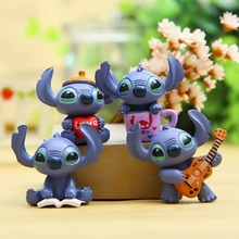 4pcs Mini Stitch Action Figure Toys Set DIY Baking Doll Kwaii Stitch Lilo Cake Decoration Anime Figure Toys for Children 2024 - buy cheap
