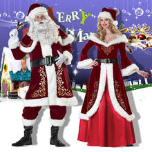 Disfraz de Papá Noel para hombres y mujeres, disfraz de lujo, sexy, de Papá Noel, mini vestido rojo de Navidad y sombrero de fantasía 2024 - compra barato