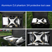 Dji phantom 4 padrão de alta qualidade caixa de proteção de alumínio, para dji 3 phantom quadcopter rc helicóptero, antena fpv caso de carrinho 2024 - compre barato