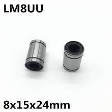 10pcs LM8UU ball bearing inner diameter 8x15x24mm guide linear optical axis bearings Linear motion bearings high quality 2024 - buy cheap