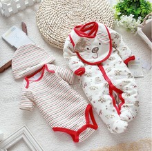 The newborn baby and Jumpsuit ha clothes other four piece set baby climb clothes BODYSUITChildren's denim brand baby suit 2024 - buy cheap