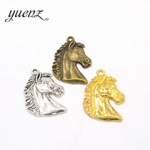 YuenZ 4 Uds de aleación de dijes cabeza de caballo colgantes de Metal para la fabricación de joyas collar hallazgos de la joyería de Artesanías hechas a mano 40*29mm D904 2024 - compra barato