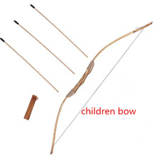 Powerful good-quality Wooden Wood Bow With 3 Arrows And Quiver Kids Toy Wood Archery Bow DIY Set 2024 - buy cheap