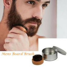 Natural Boar Bristle Mens Beard Mustache Brush Military Round Wood Handle Comb S 2024 - buy cheap