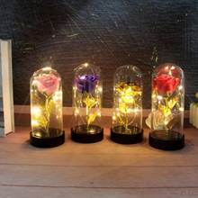 Artificial Beauty LED Rose Forever Rose Flower Glowing Floral Decor Gift Decorating Valentine'S Day Preserved Fresh Flower 2024 - buy cheap