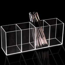 Acrylic Pen Holder Marker Storage Stationery Shop 4 Slot Makeup Brush Storage Box Clear Pen Pencil Standing Display Cosmetic Box 2024 - buy cheap