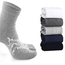 Homens cinco dedos algodão tornozelo toe meias sólido respirável marca inverno outono macio casual meias de negócios masculinos 2024 - compre barato