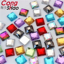 Cong Shao 300PCS 8mm Square shape colorful Acrylic rhinestone applique stones and crystals Gems Flatback For DIY Crafts YB714 2024 - buy cheap