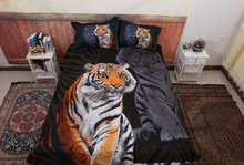 3d bedding set tiger printed bedclothes bed set duvet cover flat sheet pillowcase Queen size bed line Home Textiles black 7 size 2024 - buy cheap