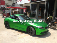 High Quality Matte Satin Chrome Green Vinyl Wrap Apple Green Satin Chrome Car Wrap Air Free Bubble Car Decals 2024 - buy cheap