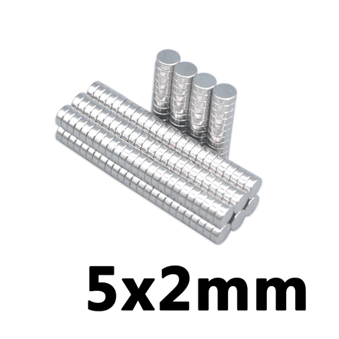 100Pcs 5x2 mm Neodymium Magnet 5mm x 2mm N35 NdFeB Permanent Small Round Super Powerful Strong Magnetic Magnets Disc 5x2 mm 2022 - buy cheap