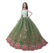 Платье-кукла NK 2020, 1 шт., платье на свадьбу, благородное вечернее платье для кукол Барби, аксессуары, комплект, лучший подарок для девочки, кукла 076C 2024 - купить недорого