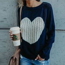 2018 женские свитера осень зима модные повседневные однотонные пуловеры с длинным рукавом Тонкий вязаный женский свитер 2024 - купить недорого