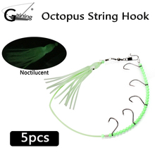 5pcs Octopus Lure Carbon Steel String Hook with 5 Barbed Hook Rigs Swivel Fishing Tackle Lures Bait Pesca Fishhooks 2024 - buy cheap
