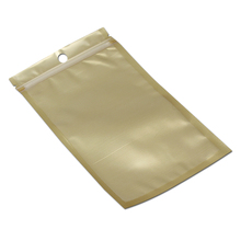 16*24cm Gold + Clear Plastic Bag Self Seal Zipper Top Ziplock Packing Bag Resealable Valve Pouch Retail Storage With Hang Hole 2024 - buy cheap