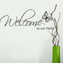 hot sale wall sticker words Butterfly " Welcome to Our Home" letters decoration creative home wall decals decor Hot 2024 - buy cheap