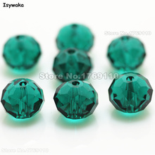 Isywaka-Cuentas de vidrio de cristal espaciador suelto para fabricación de joyas, Color azul y verde, 8x10mm, 70 Uds., Rondelle Austria 2024 - compra barato