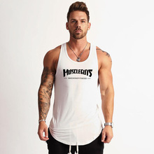 2019 NEW Summer GYM Vest Sport Tank Tops Men Cotton Running Vest Sleeveless Sport T Shirt Fitness Top Bodybuilding men Tank Tops 2024 - купить недорого